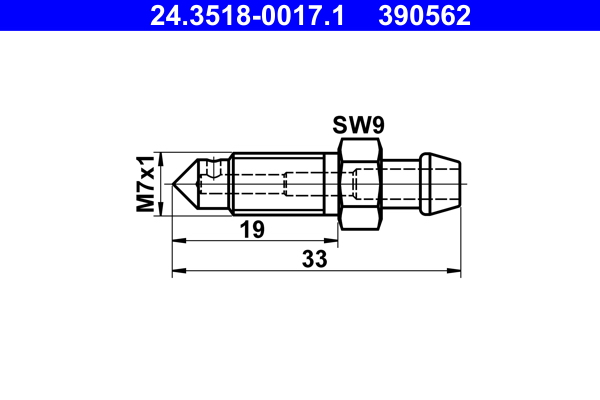 ATE Légtelenítő csavar, fékrendszer 24.3518-0017.1_ATE