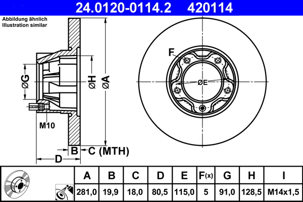 ATE Első féktárcsa 24.0120-0114.2_ATE