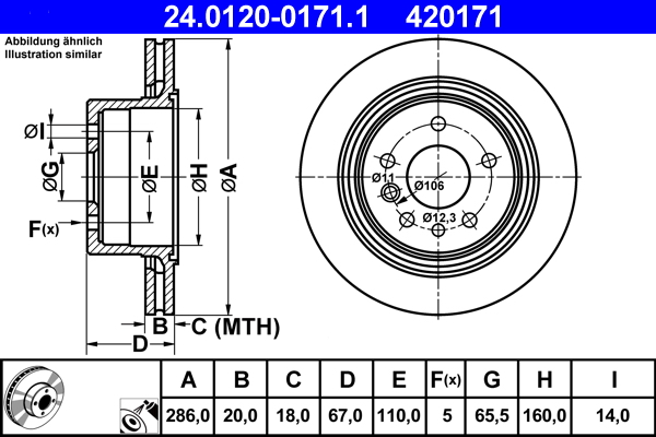 ATE Hátsó féktárcsa 24.0120-0171.1_ATE