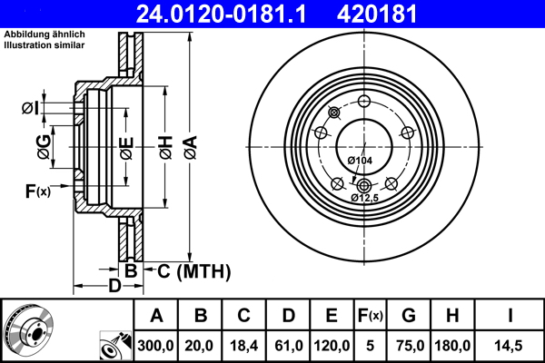 ATE Hátsó féktárcsa 24.0120-0181.1_ATE