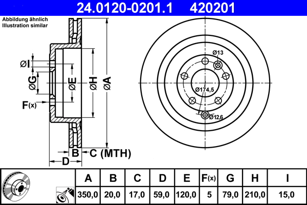 ATE Hátsó féktárcsa 24.0120-0201.1_ATE