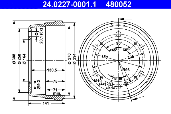 ATE Fékdob 24.0227-0001.1_ATE