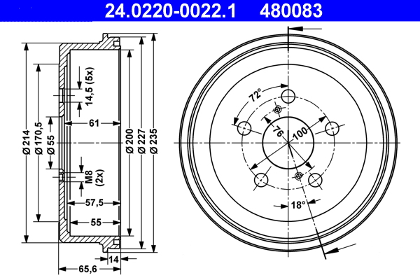 ATE Fékdob 24.0220-0022.1_ATE