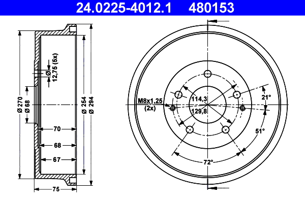 ATE 24.0225-4012.1_ATE Fékdob