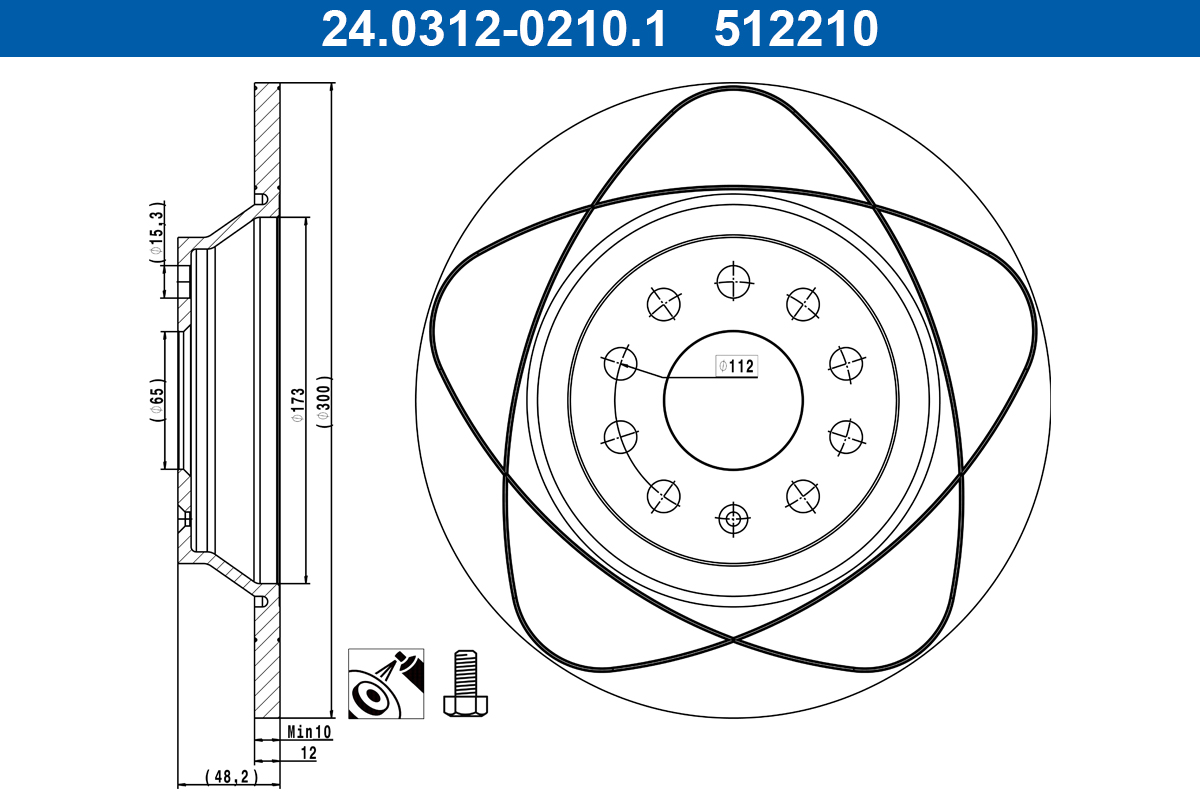 ATE Féktárcsa, mind 24.0312-0210.1_ATE