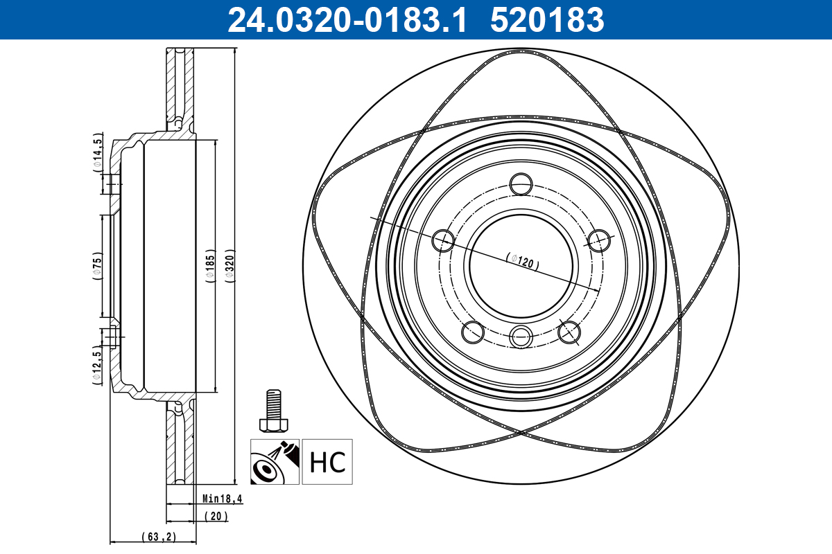 ATE Hátsó féktárcsa 24.0320-0183.1_ATE