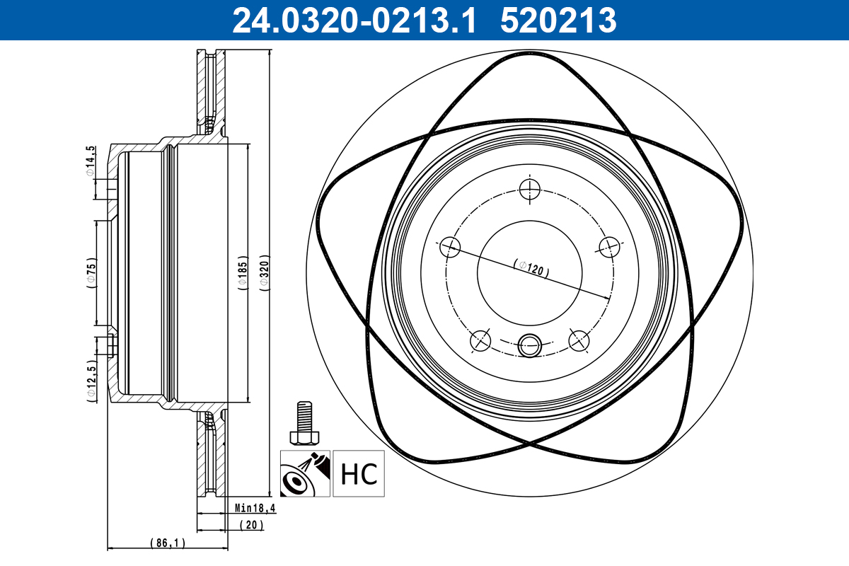 ATE Hátsó féktárcsa 24.0320-0213.1_ATE