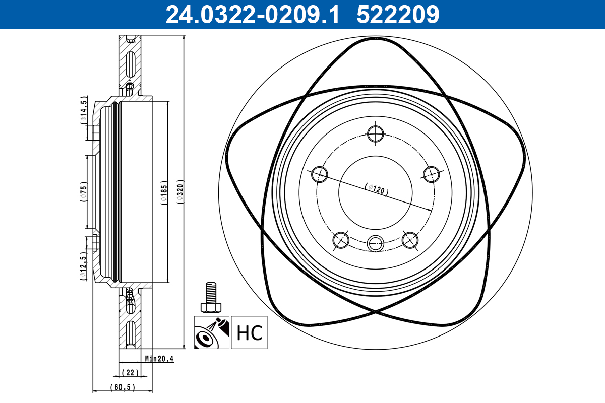 ATE Hátsó féktárcsa 24.0322-0209.1_ATE