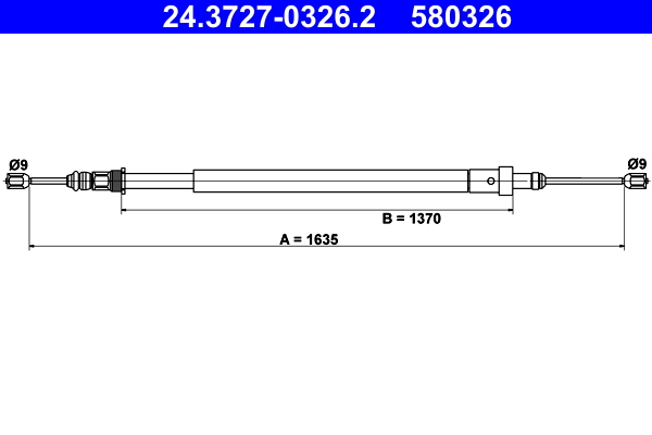 ATE Kézifék bowden 24.3727-0326.2_ATE