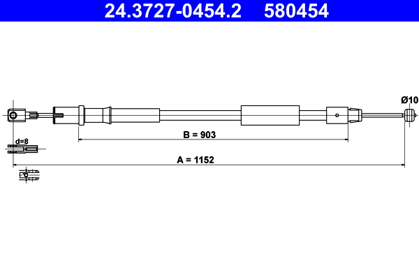 ATE Kézifék bowden 24.3727-0454.2_ATE