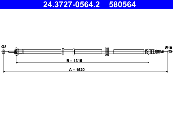 ATE Kézifék bowden 24.3727-0564.2_ATE