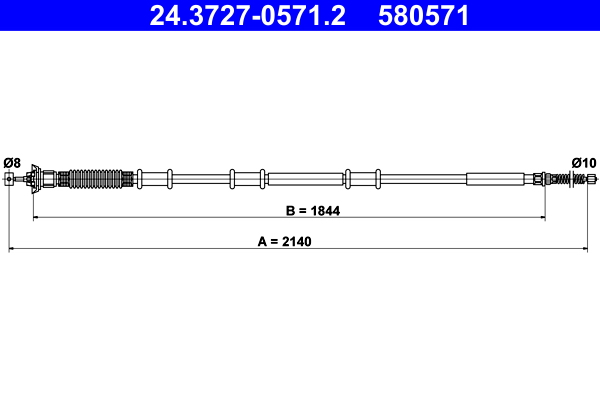 ATE Kézifék bowden 24.3727-0571.2_ATE