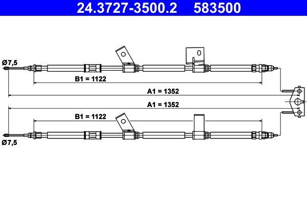 ATE Kézifék bowden 24.3727-3500.2_ATE