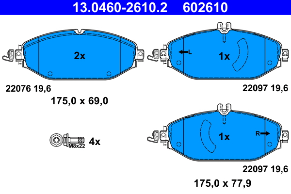 ATE Fékbetét, mind 13.0460-2610.2_ATE