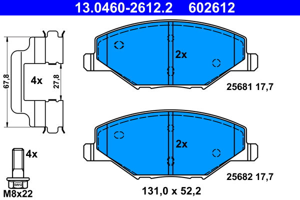 ATE Fékbetét, mind 13.0460-2612.2_ATE