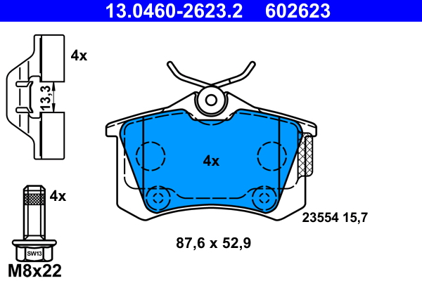 ATE Fékbetét, mind 13.0460-2623.2_ATE