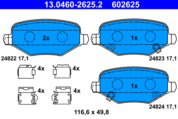 ATE Fékbetét, mind 13.0460-2625.2_ATE