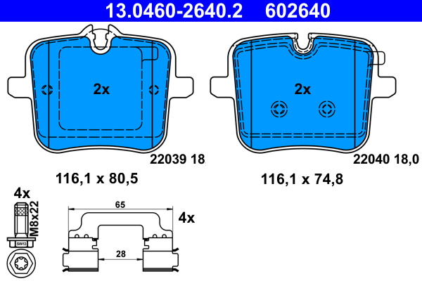 ATE Fékbetét, mind 13.0460-2640.2_ATE