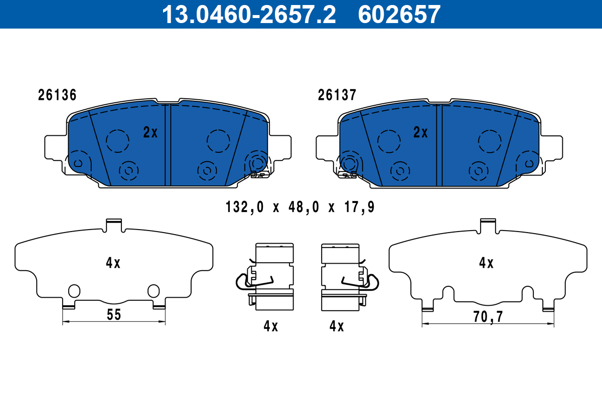 ATE Fékbetét, mind 13.0460-2657.2_ATE