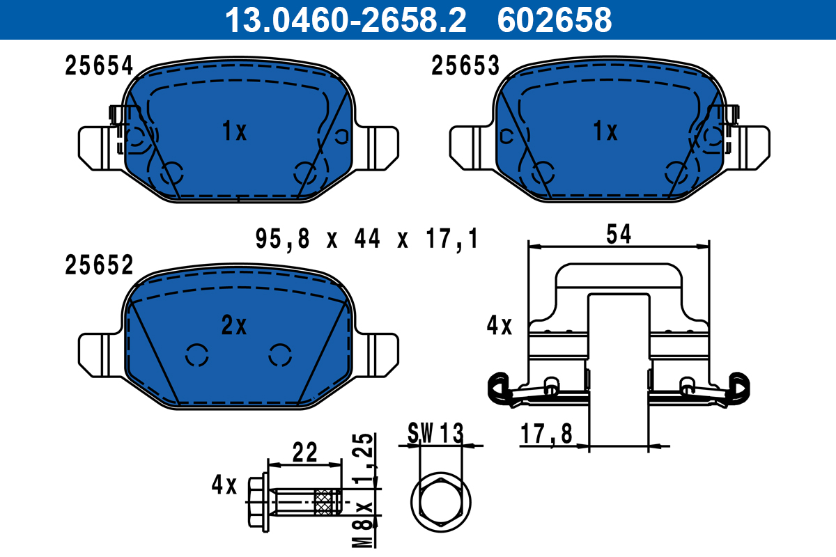 ATE Fékbetét, mind 13.0460-2658.2_ATE