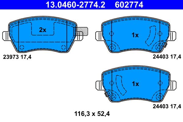 ATE Első fékbetét 13.0460-2774.2_ATE