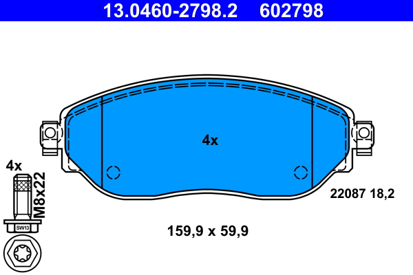 ATE Első fékbetét 13.0460-2798.2_ATE