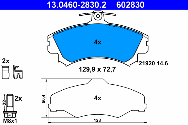 ATE Első fékbetét 13.0460-2830.2_ATE