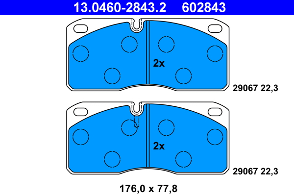 ATE Fékbetét, mind 13.0460-2843.2_ATE