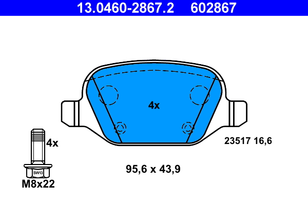 ATE Hátsó fékbetét 13.0460-2867.2_ATE