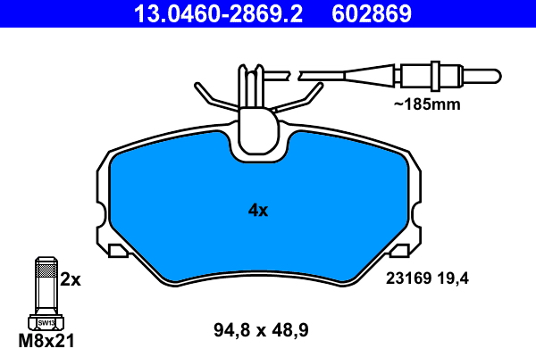 ATE Első fékbetét 13.0460-2869.2_ATE