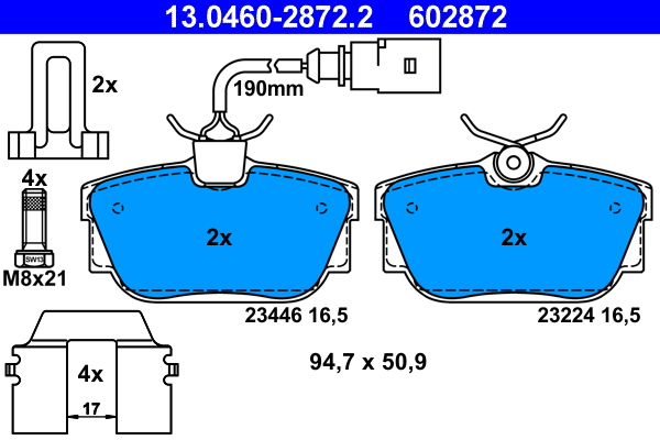 ATE Hátsó fékbetét 13.0460-2872.2_ATE