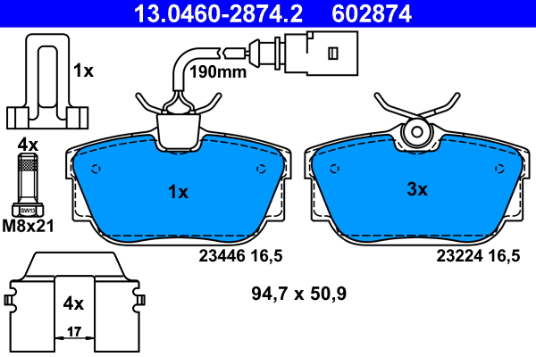 ATE Hátsó fékbetét 13.0460-2874.2_ATE