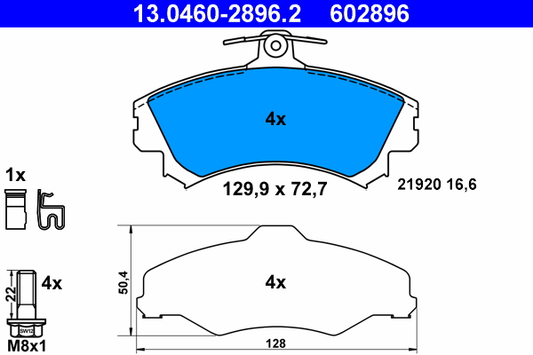 ATE Első fékbetét 13.0460-2896.2_ATE