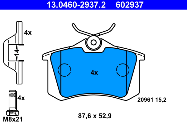 ATE Hátsó fékbetét 13.0460-2937.2_ATE