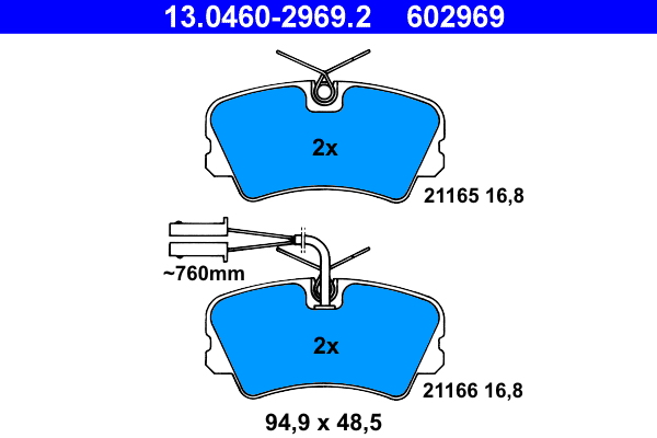 ATE Első fékbetét 13.0460-2969.2_ATE