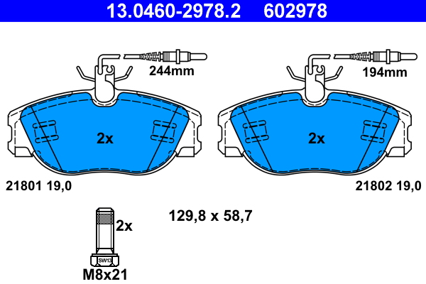 ATE Első fékbetét 13.0460-2978.2_ATE