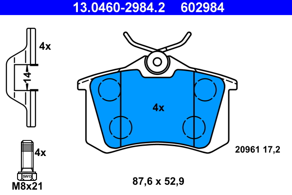 ATE Hátsó fékbetét 13.0460-2984.2_ATE