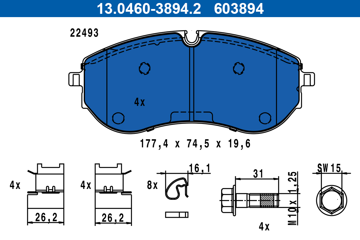 ATE Fékbetét, mind 13.0460-3894.2_ATE