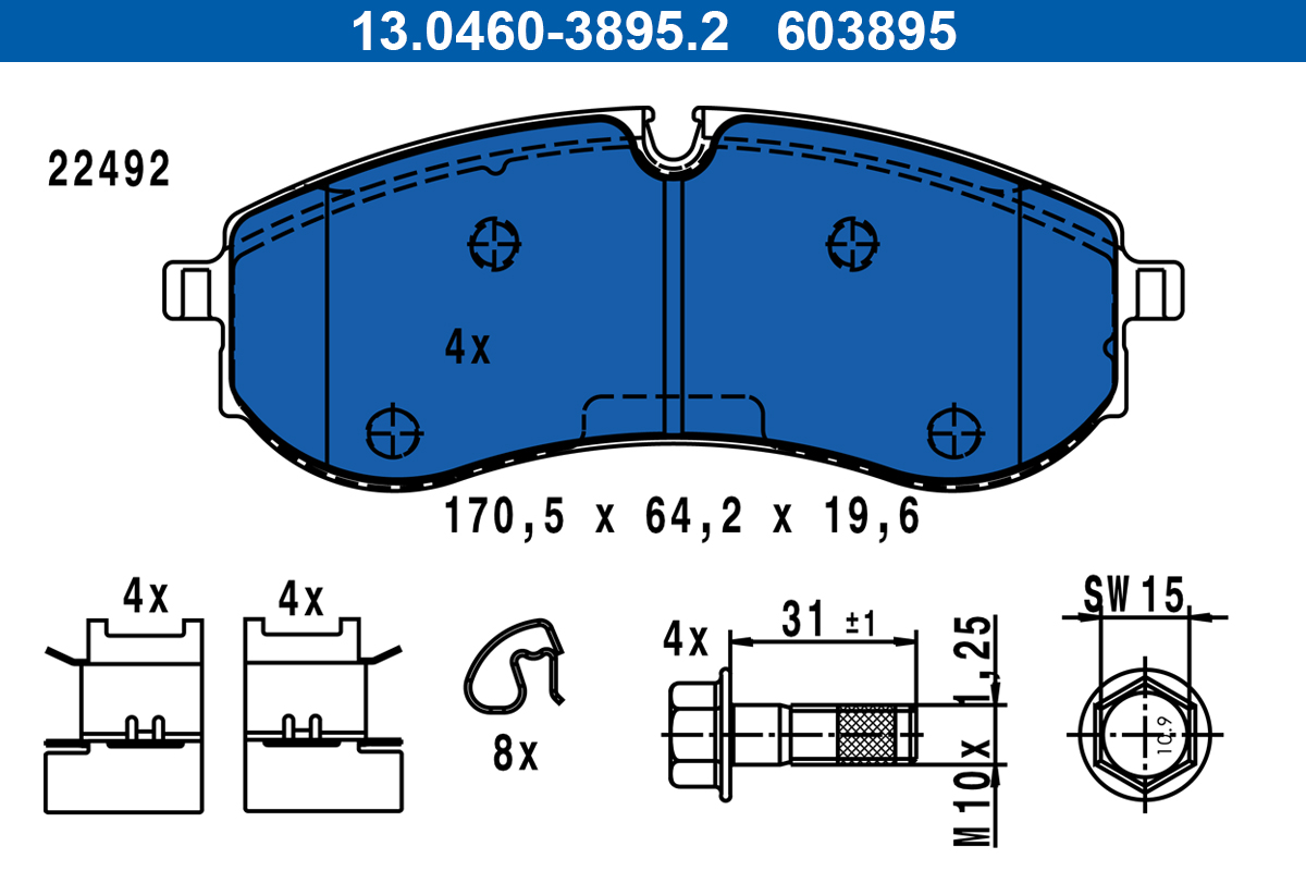 ATE Fékbetét, mind 13.0460-3895.2_ATE