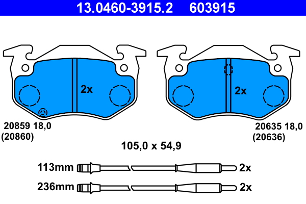 ATE Első fékbetét 13.0460-3915.2_ATE