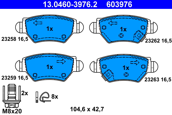 ATE Hátsó fékbetét 13.0460-3976.2_ATE