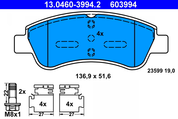 ATE Első fékbetét 13.0460-3994.2_ATE