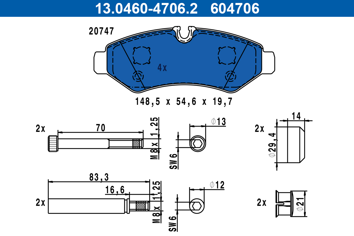 ATE Fékbetét, mind 13.0460-4706.2_ATE