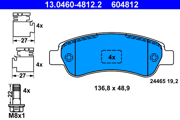 ATE Hátsó fékbetét 13.0460-4812.2_ATE