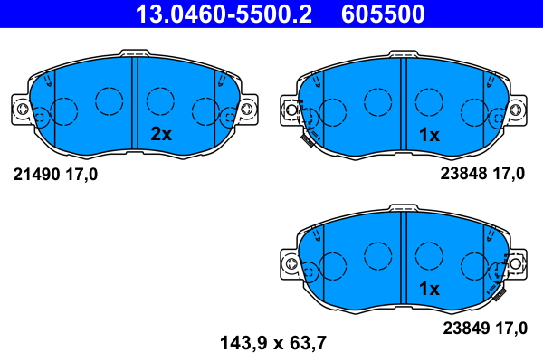 ATE Fékbetét, mind 13.0460-5500.2_ATE