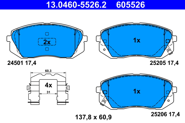 ATE Első fékbetét 13.0460-5526.2_ATE