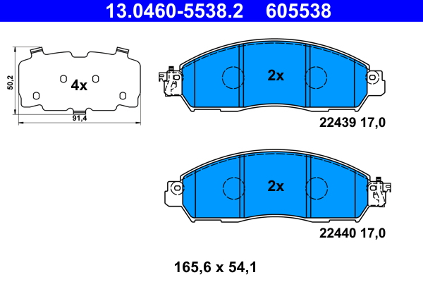 ATE Fékbetét, mind 13.0460-5538.2_ATE