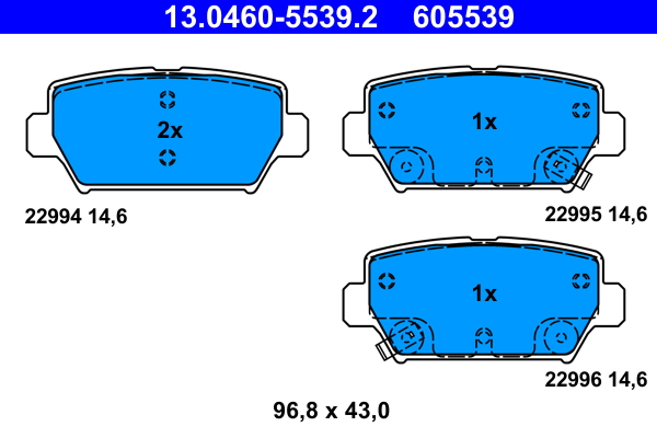 ATE Fékbetét, mind 13.0460-5539.2_ATE