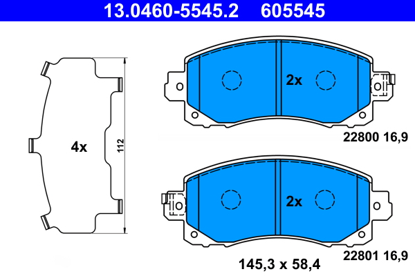 ATE Fékbetét, mind 13.0460-5545.2_ATE