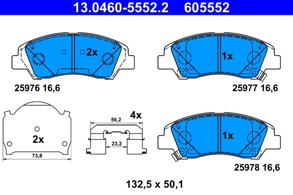 ATE Fékbetét, mind 13.0460-5552.2_ATE